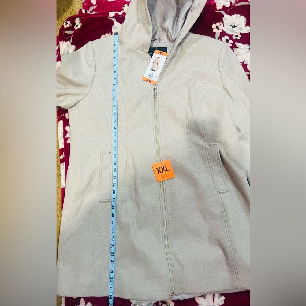 Vince Camuto Tan Trench Coat Modern Minimalist Design - Picture 12 of 15